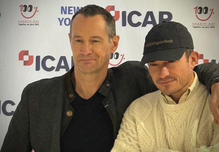 Orlando Bloom and Sebastian Copeland as CORE Ambassadors at the ICAP office in New York City.