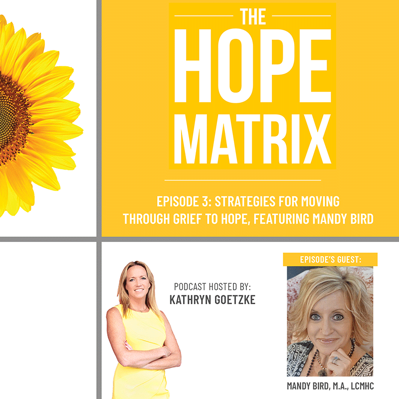 Strategies for Moving through Grief to Hope, featuring Mandy Bird title card